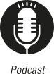 Ícone do objeto digital podcast, representado por um microfone e o nome podcast escrito embaixo.