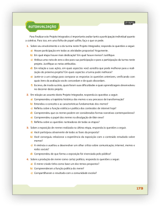 Reprodução de página do livro contendo a seção Autoavaliação.