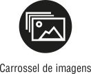 Ícone do objeto digital carrossel de imagens, representado por imagens e o nome carrossel de imagens escrito embaixo.