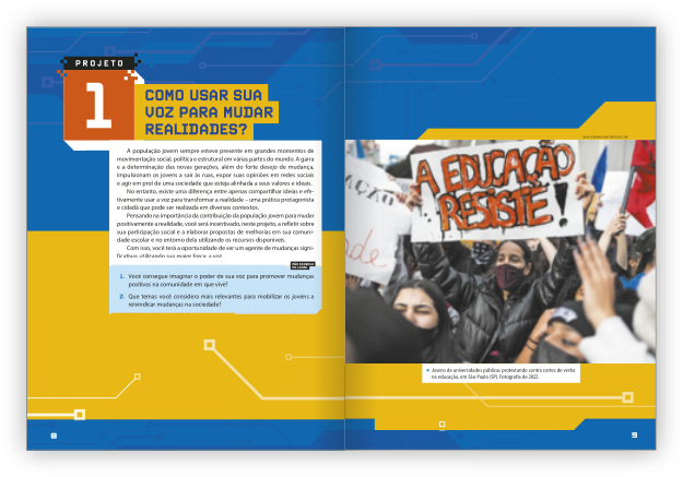 Reprodução de páginas do livro contendo a Abertura do Projeto.