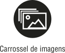 Ícone do objeto digital carrossel de imagens, representado por imagens e o nome carrossel de imagens escrito embaixo.
