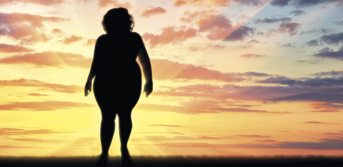 Imagem da silhueta de uma mulher gorda.
