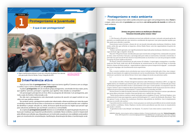 Reprodução de páginas do livro contendo a abertura da Etapa.