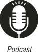 Ícone do objeto digital podcast, representado por um microfone e o nome podcast escrito embaixo.